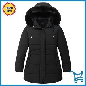 Plus Size Winter Down Coat Waterproof Detachable Hood Parka Jacket